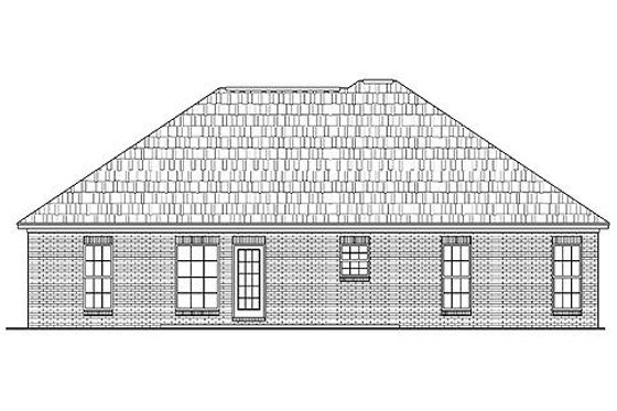 Exterior - Rear Elevation for Ranch House Plan #430-9 - 3 bed, 2 bath