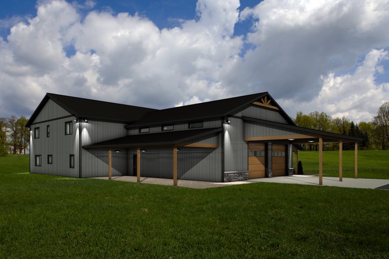 Architectural House Design - Exterior - Rear Elevation 1 for Barndominium House Plan #1084-11 - 3 bed, 2.5 bath