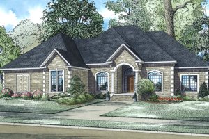 European Exterior - Front Elevation Plan #17-587