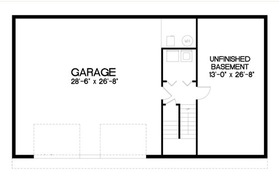 Floor Plan - Lower Floor for Traditional House Plan #56-123 - 3 bed, 2 bath