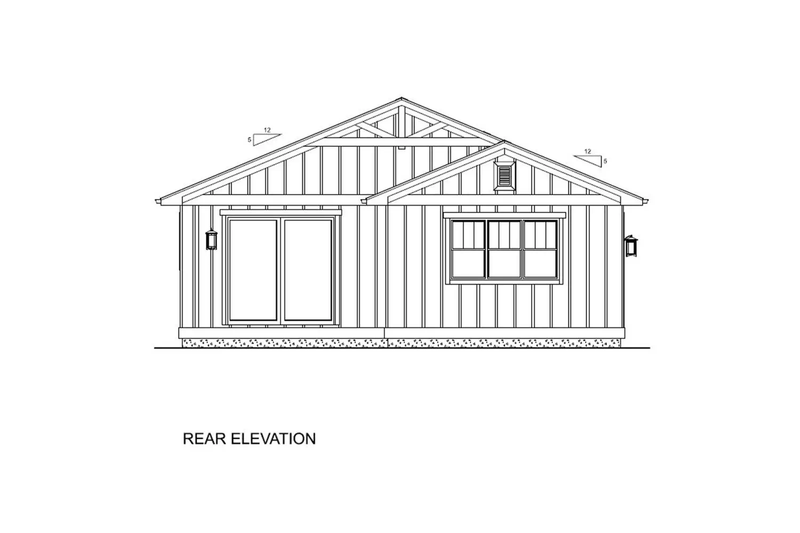 House Design - Exterior - Rear Elevation 1 for Craftsman House Plan #126-282 - 3 bed, 2.5 bath