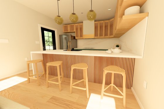 Interior - Kitchen 2 for Farmhouse House Plan #126-296 - 1 bed, 1 bath