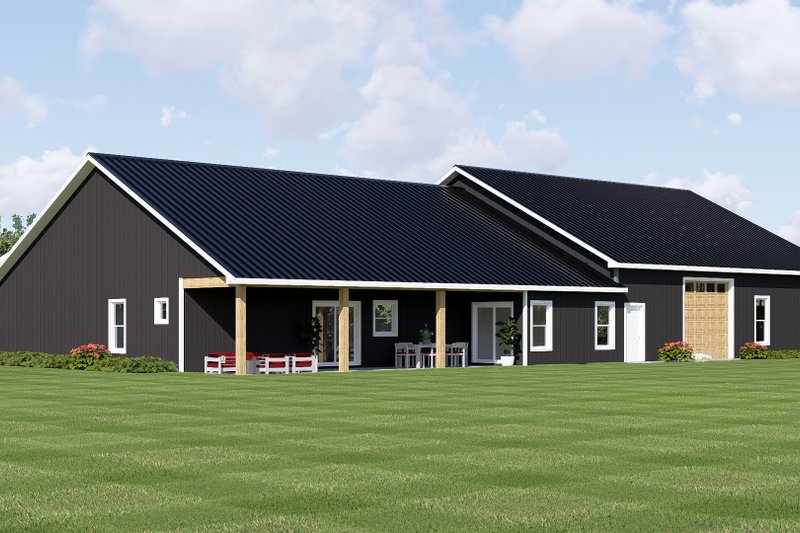 Architectural House Design - Exterior - Rear Elevation for Barndominium House Plan #1064-482 - 3 bed, 2.5 bath