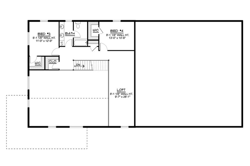 House Plan Design - Floor Plan - Upper Floor for Barndominium House Plan #1064-164 - 4 bed, 3 bath
