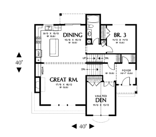 Dream House Plan - Craftsman Floor Plan - Main Floor Plan #48-399
