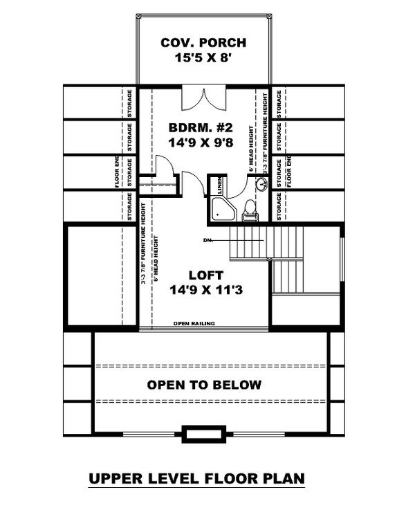 Cabin Floor Plan - Upper Floor Plan #117-981