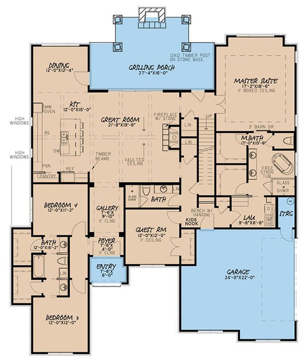 European Floor Plan - Main Floor Plan #923-50