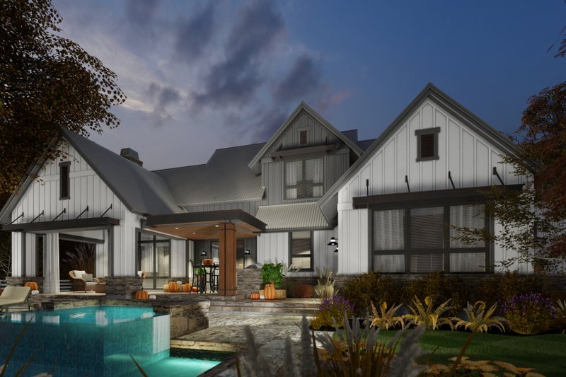 Architectural House Design - Exterior - Rear Elevation 1 for Barndominium House Plan #120-268 - 3 bed, 2.5 bath