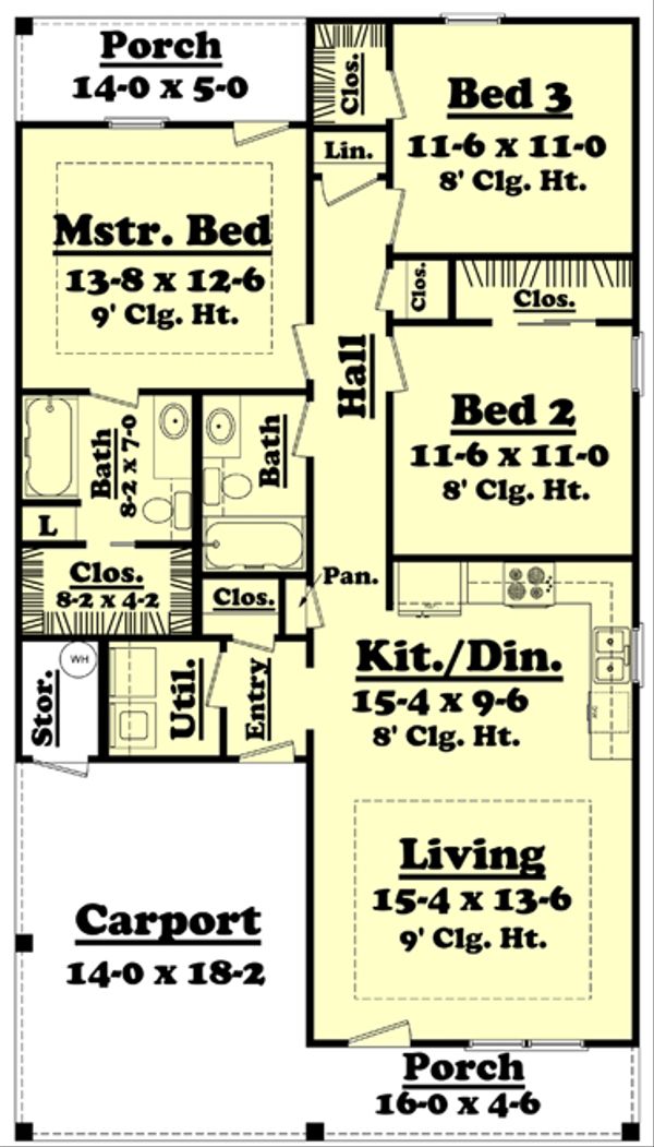 Home Plan - Traditional Floor Plan - Main Floor Plan #430-38