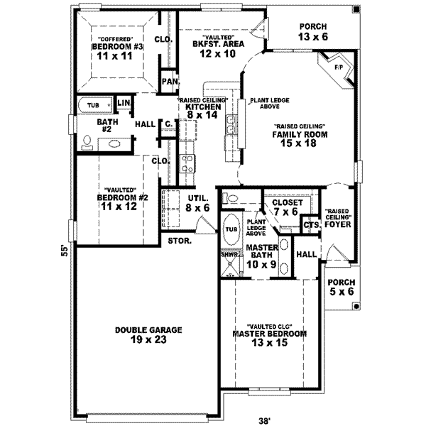Floor Plan - Main Floor for Traditional House Plan #81-747 - 3 bed, 2 bath