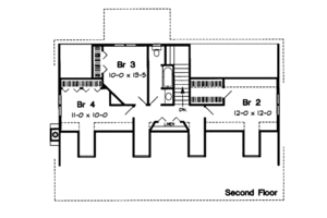 Floor Plan - Upper Floor for Country House Plan #312-592 - 4 bed, 2.5 bath
