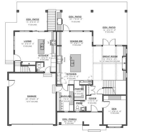 European Floor Plan - Main Floor Plan #1086-21