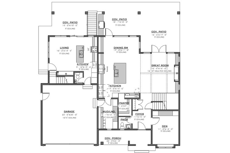 House Design - Floor Plan - Main Floor for European House Plan #1086-21 - 5 bed, 5 bath
