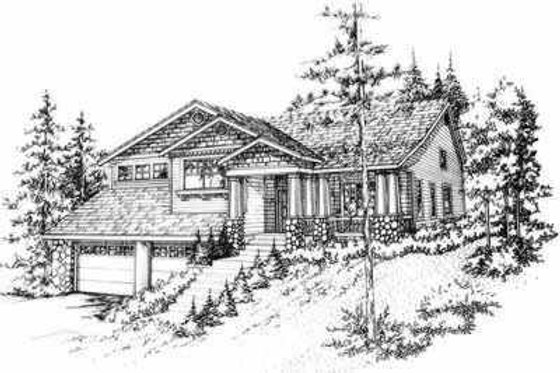 Exterior - Front Elevation for Craftsman House Plan #78-205 - 3 bed, 3 bath