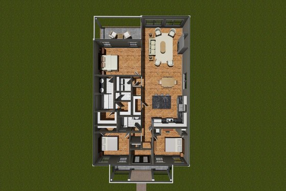 Floor Plan - Main Floor 1 for Cottage House Plan #513-2197 - 3 bed, 2 bath