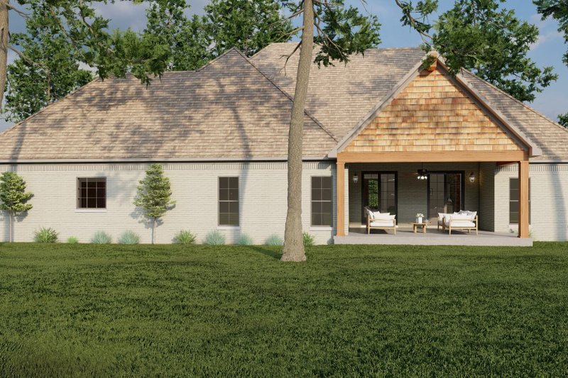 Home Plan - Exterior - Rear Elevation for European House Plan #923-80 - 3 bed, 2.5 bath