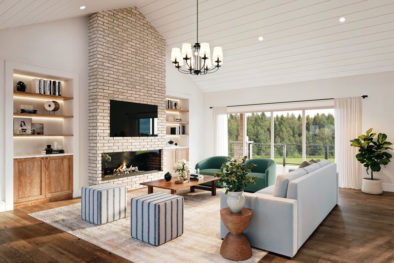 House Plan Design - Interior - Family Room for Farmhouse House Plan #1117-1 - 4 bed, 3.5 bath