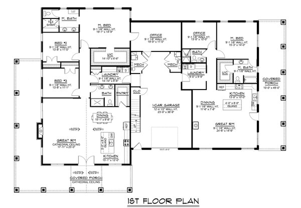 House Blueprint - Barndominium Floor Plan - Main Floor Plan #1064-309