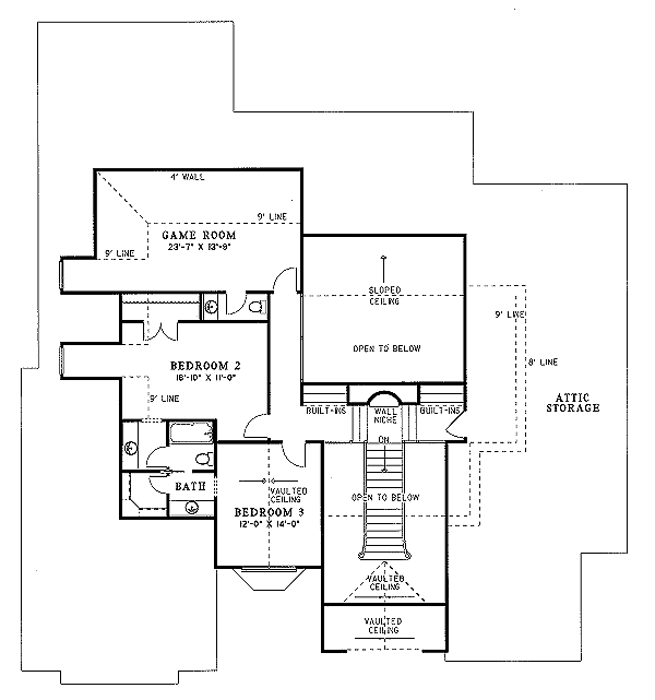 House Blueprint - European Floor Plan - Upper Floor Plan #17-2006