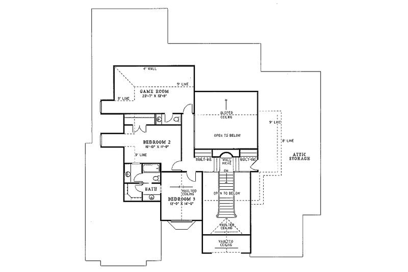 Architectural House Design - Floor Plan - Upper Floor for European House Plan #17-2006 - 4 bed, 5 bath