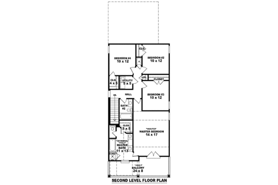 Floor Plan - Upper Floor for Colonial House Plan #81-1371 - 4 bed, 2.5 bath