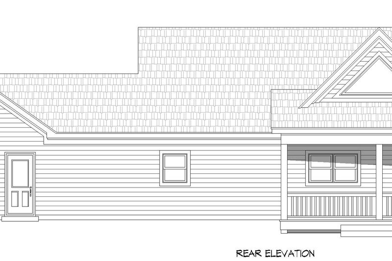 House Design - Exterior - Rear Elevation for Farmhouse House Plan #932-1013 - 2 bed, 3 bath