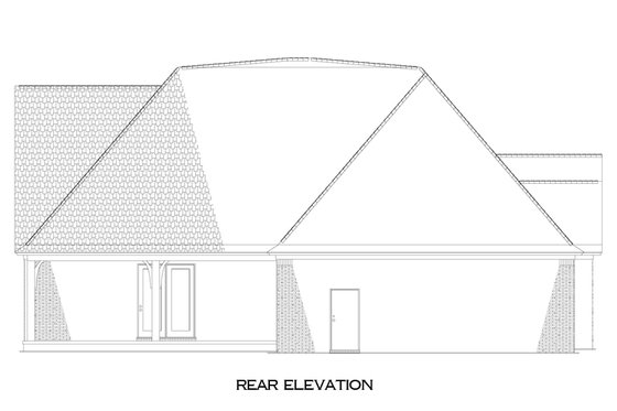 Exterior - Rear Elevation for European House Plan #17-3388 - 3 bed, 3 bath