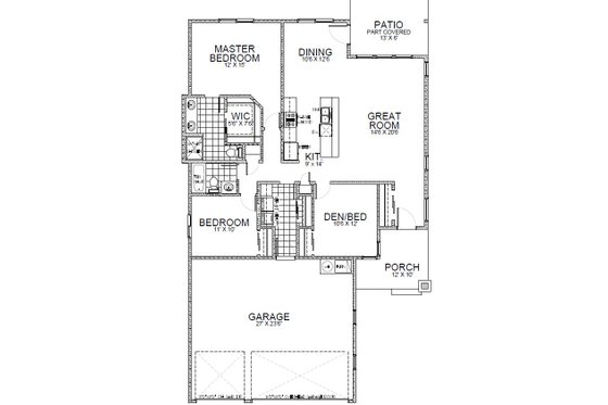 Floor Plan - Main Floor for Contemporary House Plan #112-172 - 3 bed, 2 bath