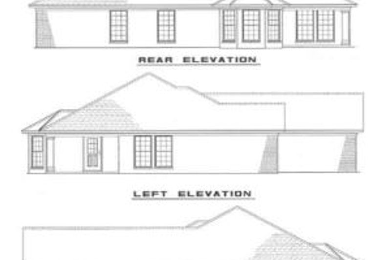 Dream House Plan - Exterior - Rear Elevation for European House Plan #17-138 - 3 bed, 2 bath