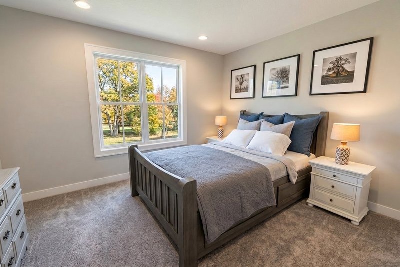 Architectural House Design - Interior - Bedroom 2 for Farmhouse House Plan #51-1536 - 3 bed, 2.5 bath