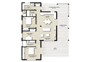 Floor Plan - Main Floor for Cabin House Plan #924-16 - 3 bed, 2 bath