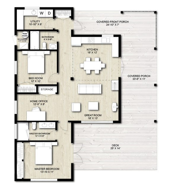 House Design - Cabin Floor Plan - Main Floor Plan #924-16