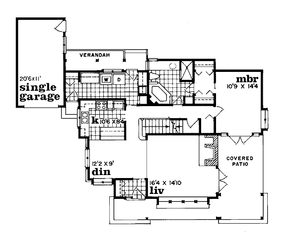 Cottage Floor Plan - Main Floor Plan #47-104