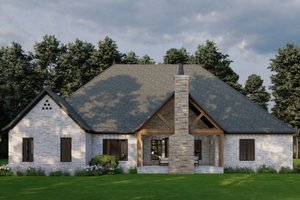 Exterior - Rear Elevation for European House Plan #923-12 - 4 bed, 2.5 bath