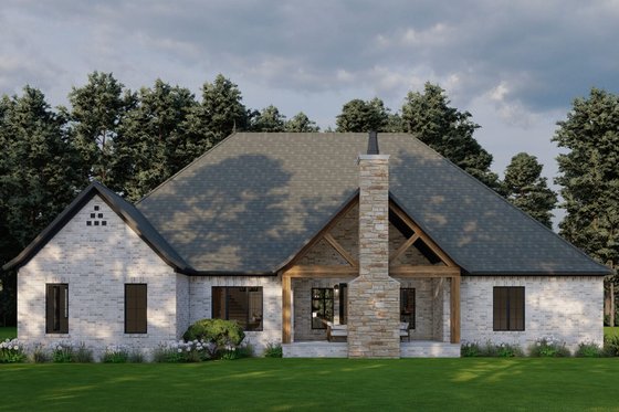 Exterior - Rear Elevation for European House Plan #923-12 - 4 bed, 2.5 bath