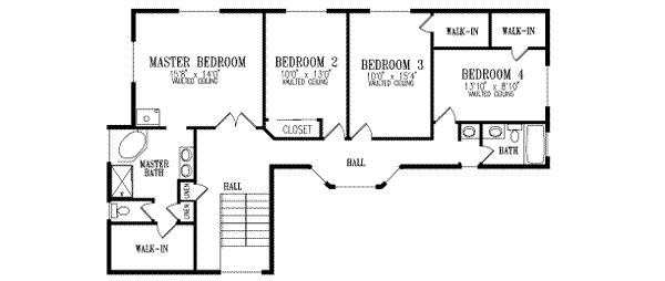 Dream House Plan - Traditional Floor Plan - Upper Floor Plan #1-666