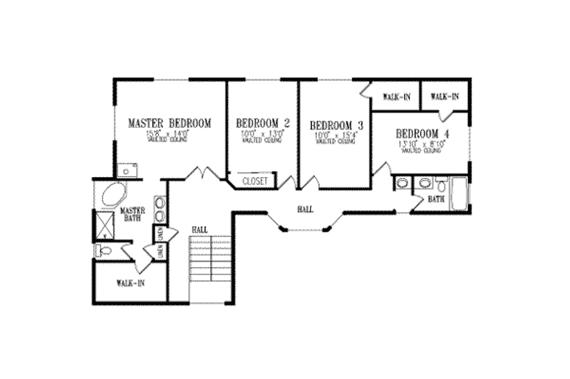 Home Plan - Floor Plan - Upper Floor for Traditional House Plan #1-666 - 5 bed, 3.5 bath