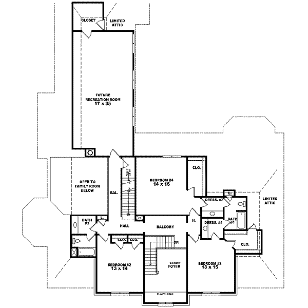 European Floor Plan - Upper Floor Plan #81-643