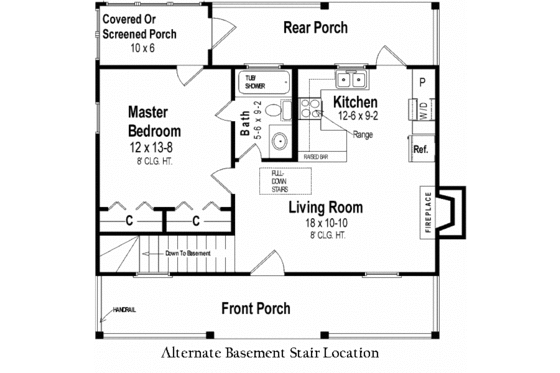Floor Plan - Other Floor for Cabin House Plan #21-108 - 1 bed, 1 bath