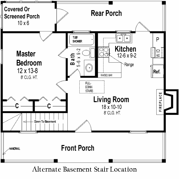 Cabin Style House  Plan  1 Beds 1 Baths 600  Sq  Ft  Plan  21 