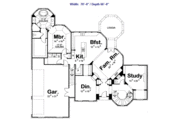 European Style House Plan - 4 Beds 4 Baths 3053 Sq/Ft Plan #20-1705 