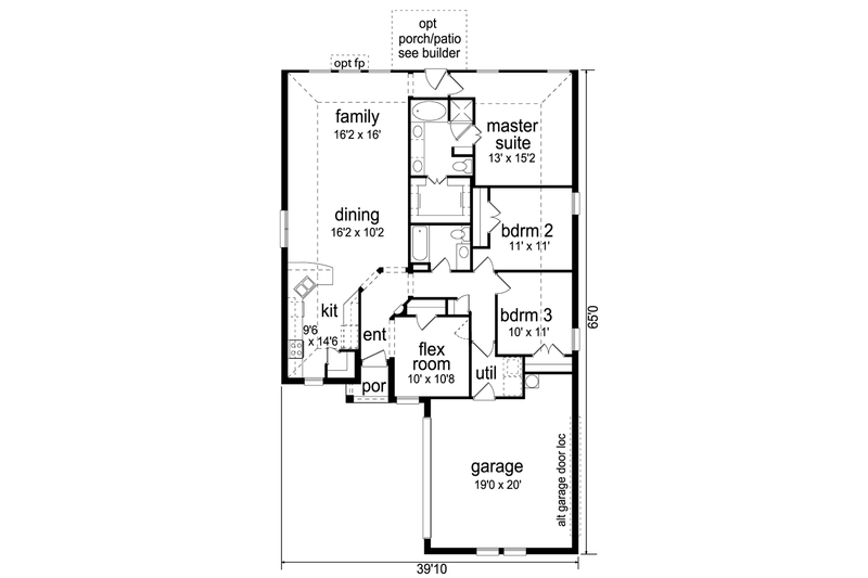 Dream House Plan - Floor Plan - Main Floor for Traditional House Plan #84-563 - 3 bed, 2 bath