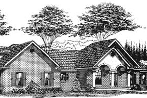 Southern Exterior - Front Elevation Plan #15-134