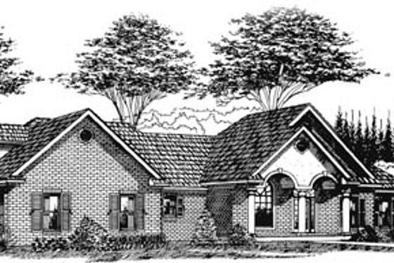 Exterior - Front Elevation for Southern House Plan #15-134 - 4 bed, 2 bath