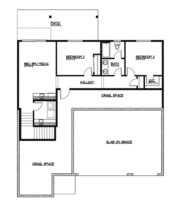 Farmhouse Floor Plan - Lower Floor Plan #569-62