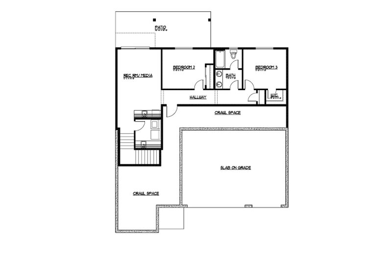 House Blueprint - Floor Plan - Lower Floor for Farmhouse House Plan #569-62 - 3 bed, 2.5 bath