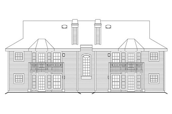 Exterior - Rear Elevation for Country House Plan #57-573 - 2 bed, 1 bath