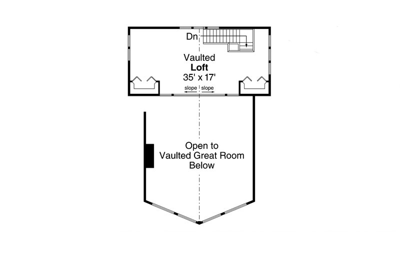 Home Plan - Floor Plan - Upper Floor for Cabin House Plan #124-1183 - 2 bed, 2 bath