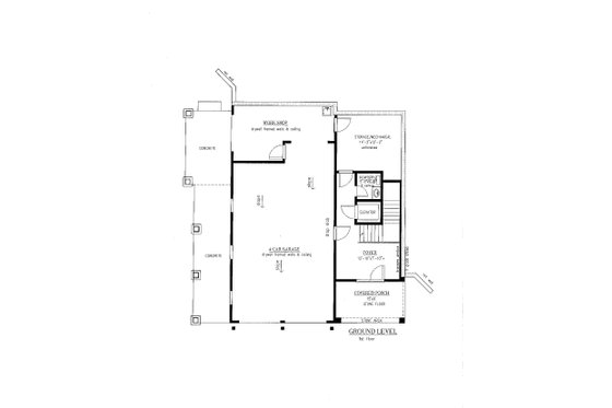 Floor Plan - Lower Floor for Southern House Plan #437-57 - 3 bed, 3.5 bath
