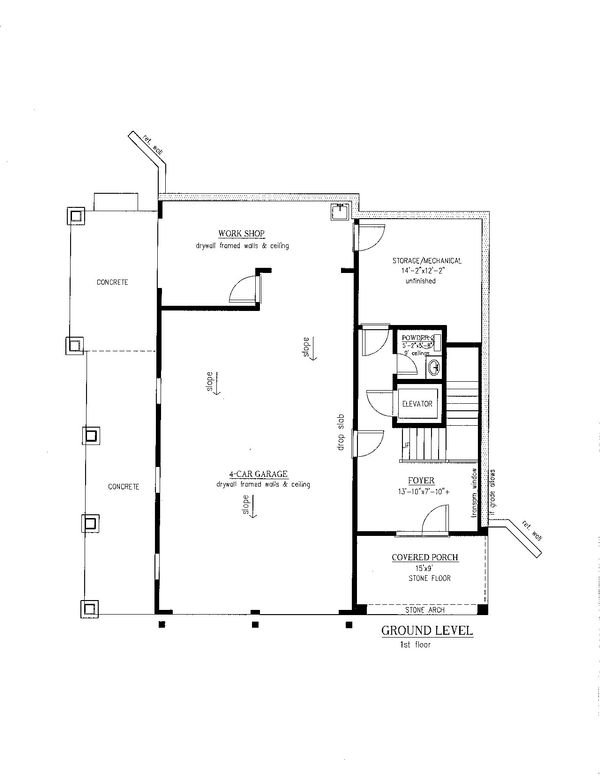 Southern Floor Plan - Lower Floor Plan #437-57
